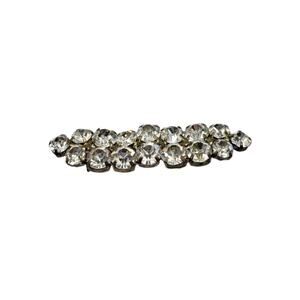Vintage Double Row Clear Rhinestone Brooch